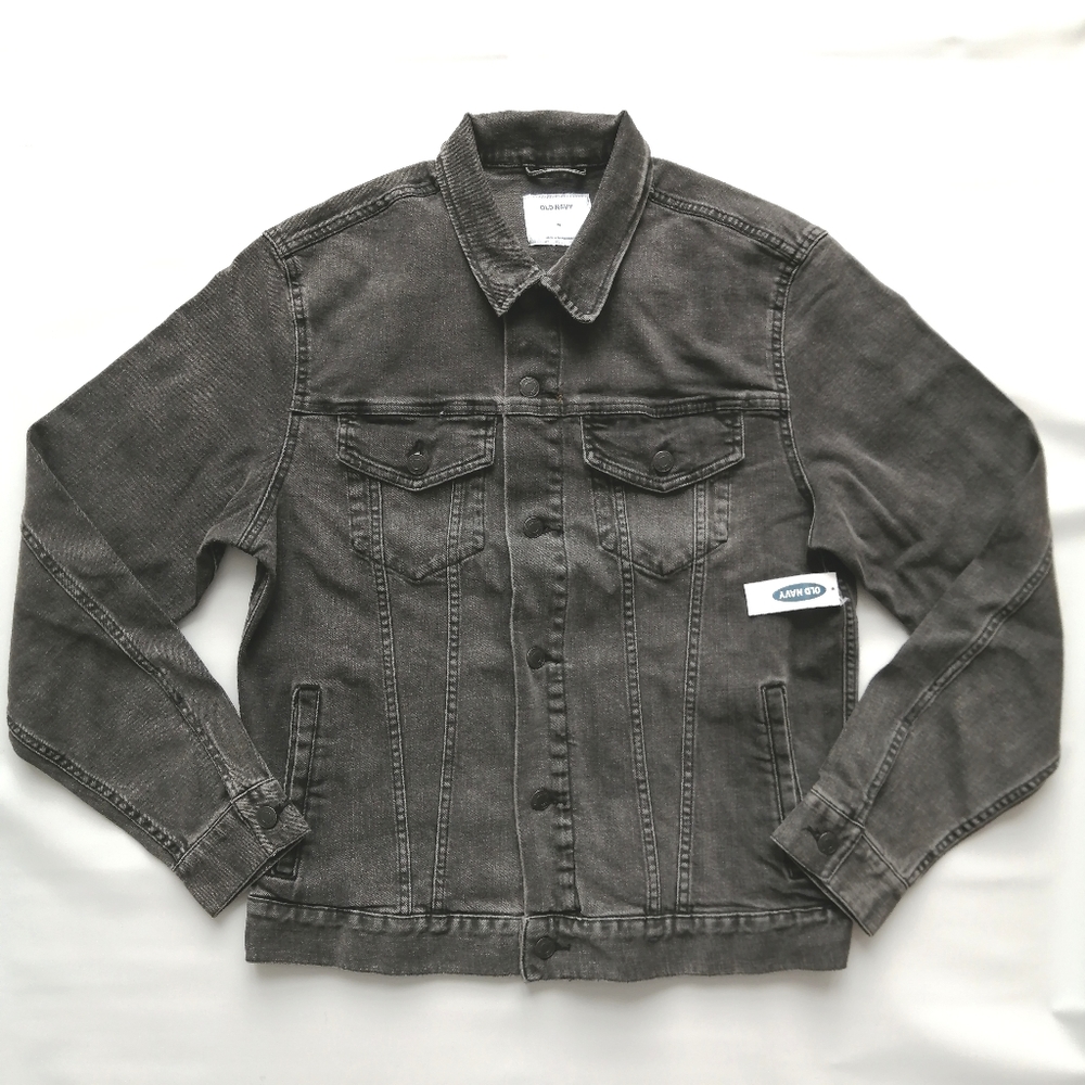 Old Navy Grey Denim Trucker Jacket Medium NWT